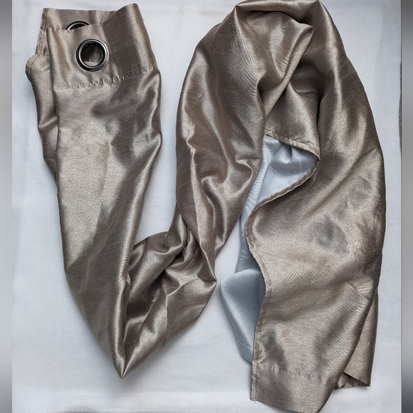 Shimmery Tan Curtains (double layered) - Picture 3 of 6